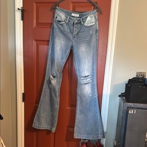 Women's Light Blue Distressed Jeans